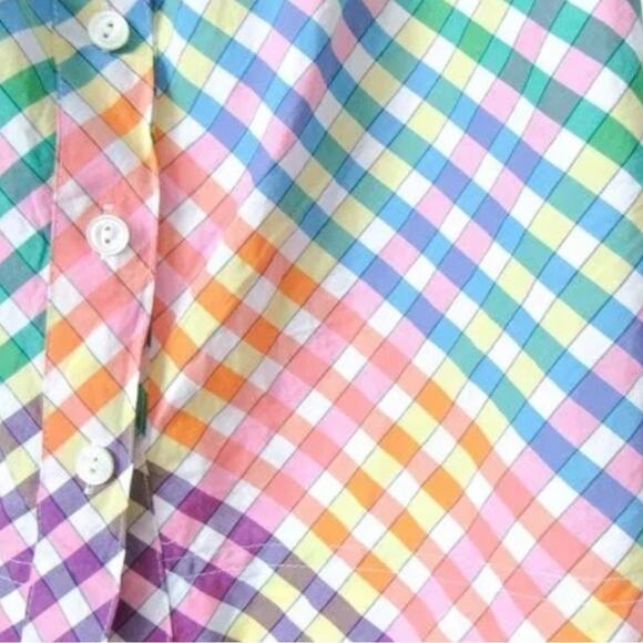 J. Crew Rainbow Smocked Sleeveless Tank Top Size 12 Large - Picture 2 of 9